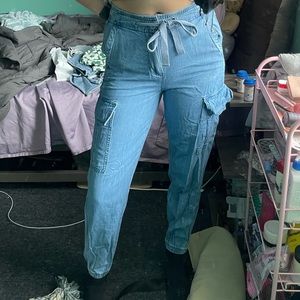 American Eagle Denim Blue “Cargo” joggers - Size 00